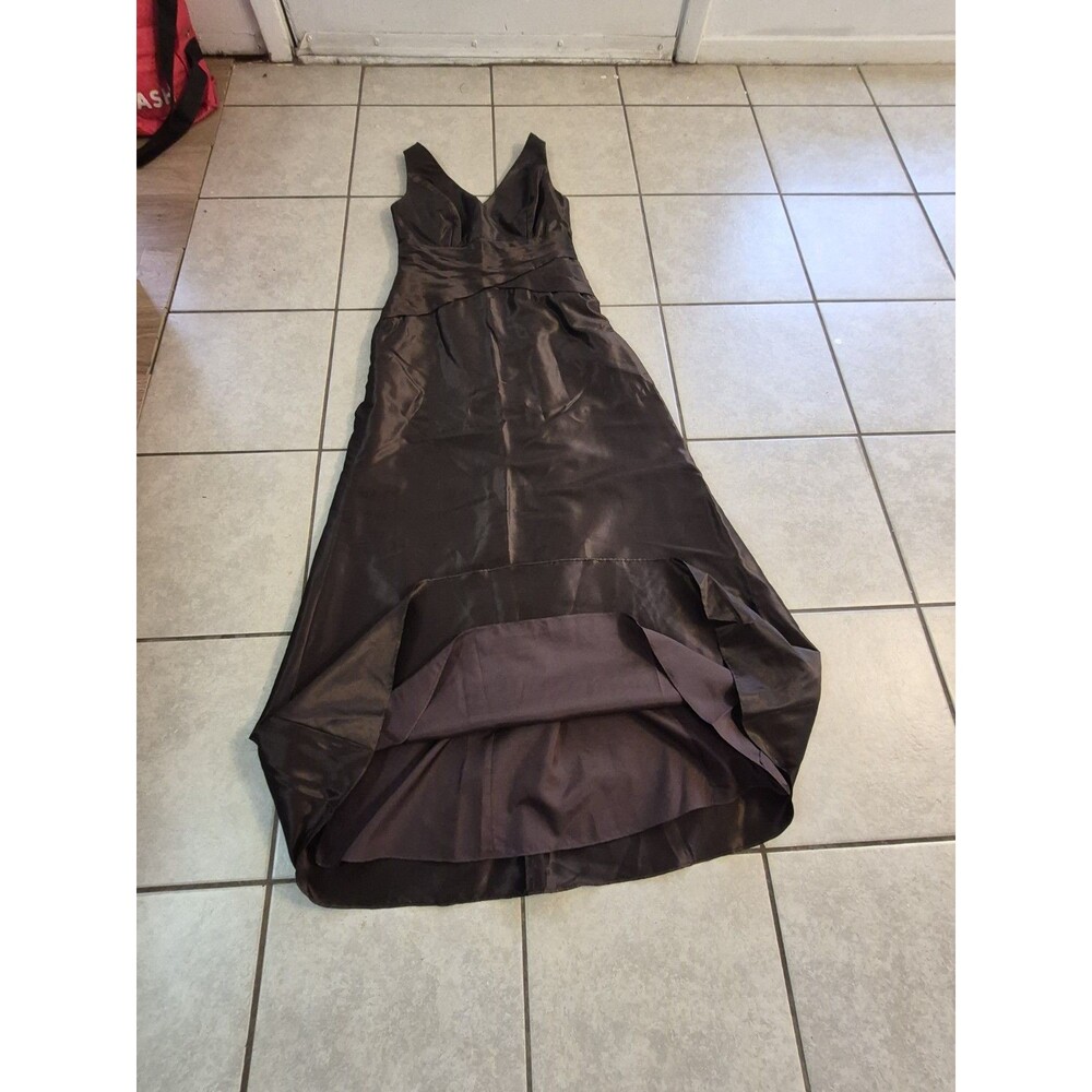 Belsoie Size 8 Gown Dress Maxi Choclate Brown Wrap Bodice Mother Of Bride Groom - Picture 9 of 9